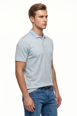 Erkek Polo Yaka Kısa Kollu Cepli Tişört Klasik Kalıp 5302 BGL-ST05534