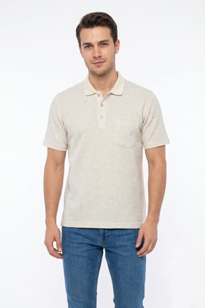 Erkek Polo Yaka Kısa Kollu Cepli Tişört Klasik Kalıp 5303 BGL-ST05535