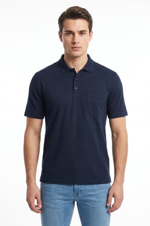 Erkek Polo Yaka Kısa Kollu Cepli Tişört Klasik Kalıp 5305 BGL-ST05537