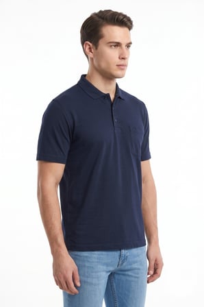 Erkek Polo Yaka Kısa Kollu Cepli Tişört Klasik Kalıp 5305 BGL-ST05537