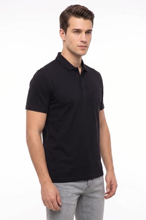 Erkek Polo Yaka Kısa Kollu Cepli Tişört Klasik Kalıp 5305 BGL-ST05537