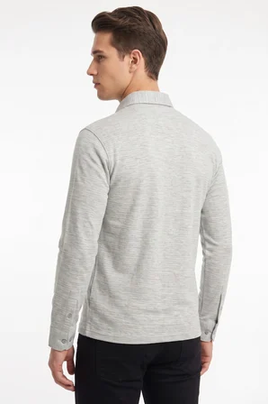 Erkek Gömlek Yaka Cepli Klasik Kalıp Sweatshirt 5304 BGL-ST05540