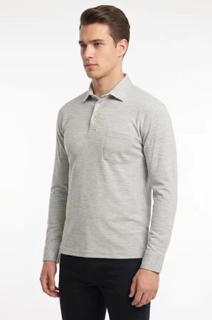 Erkek Gömlek Yaka Cepli Klasik Kalıp Sweatshirt 5304 BGL-ST05540