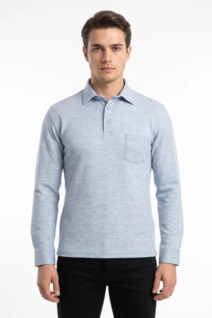 Erkek Gömlek Yaka Cepli Klasik Kalıp Sweatshirt 5304 BGL-ST05540