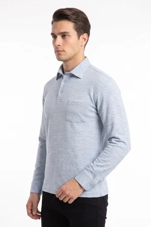Erkek Gömlek Yaka Cepli Klasik Kalıp Sweatshirt 5304 BGL-ST05540
