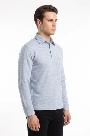 Erkek Gömlek Yaka Cepli Klasik Kalıp Sweatshirt 5304 BGL-ST05540
