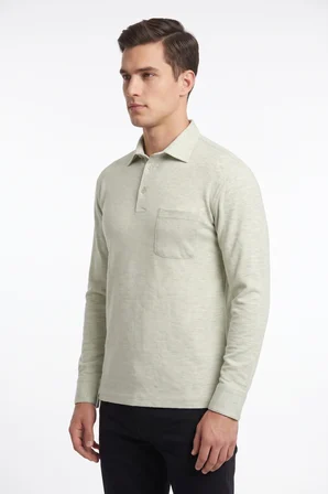 Erkek Gömlek Yaka Cepli Klasik Kalıp Sweatshirt 5304 BGL-ST05540