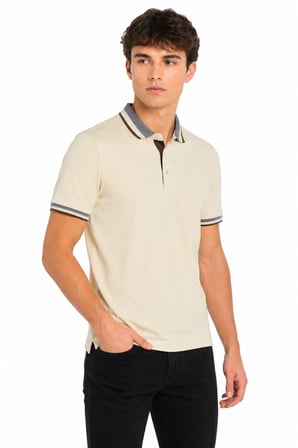 Erkek Polo Yaka Kısa Kollu Tişört Regular Kalıp T6096 BGL-ST05549