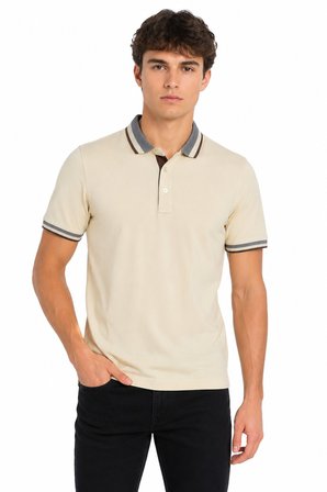 Erkek Polo Yaka Kısa Kollu Tişört Regular Kalıp T6096 BGL-ST05549