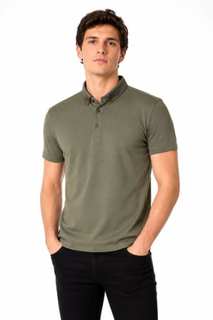 Erkek Polo Yaka Kısa Kollu Tişört Regular Kalıp T6073 BGL-ST05551