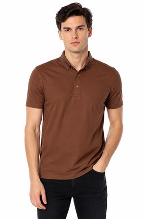 Erkek Polo Yaka Kısa Kollu Tişört Regular Kalıp T6073 BGL-ST05551