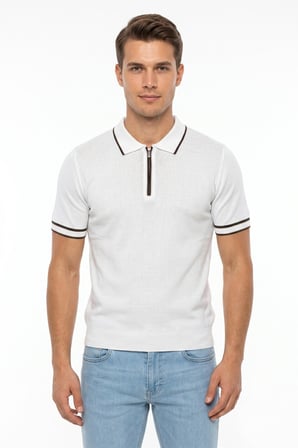 Erkek Polo Yaka Kısa Kollu Triko Tişört Regular Kalıp BGL-ST05557