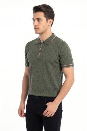 Erkek Polo Yaka Kısa Kollu Triko Tişört Regular Kalıp BGL-ST05557
