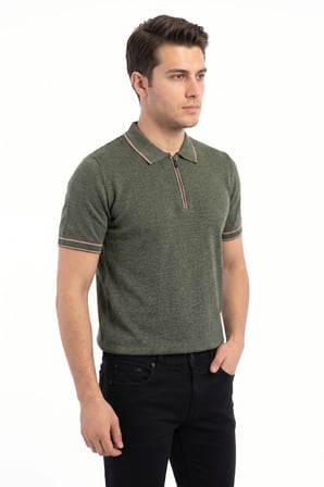 Erkek Polo Yaka Kısa Kollu Triko Tişört Regular Kalıp BGL-ST05557