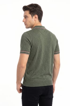 Erkek Polo Yaka Kısa Kollu Triko Tişört Regular Kalıp BGL-ST05557