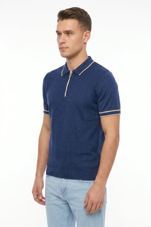 Erkek Polo Yaka Kısa Kollu Triko Tişört Regular Kalıp BGL-ST05557