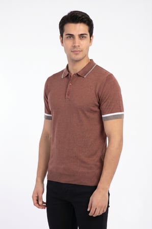 Erkek Polo Yaka Kısa Kollu Triko Tişört Regular Kalıp BGL-ST05559