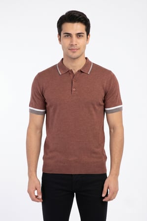 Erkek Polo Yaka Kısa Kollu Triko Tişört Regular Kalıp BGL-ST05559