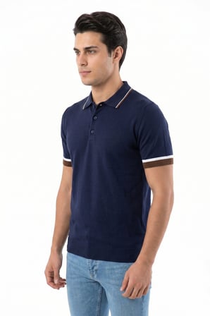 Erkek Polo Yaka Kısa Kollu Triko Tişört Regular Kalıp BGL-ST05559