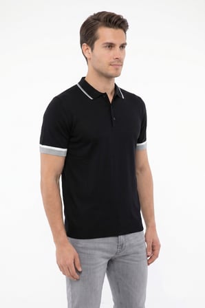 Erkek Polo Yaka Kısa Kollu Triko Tişört Regular Kalıp BGL-ST05559