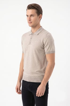 Erkek Polo Yaka Kısa Kollu Triko Tişört Regular Kalıp BGL-ST05560
