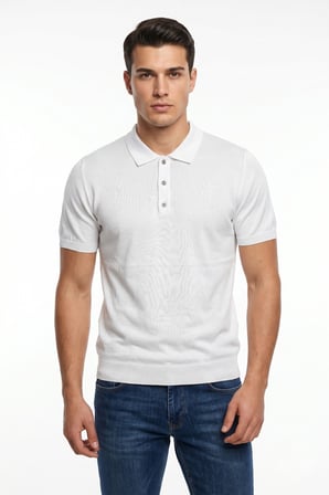 Erkek Polo Yaka Kısa Kollu Triko Tişört Regular Kalıp BGL-ST05560