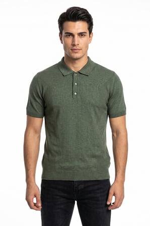 Erkek Polo Yaka Kısa Kollu Triko Tişört Regular Kalıp BGL-ST05560