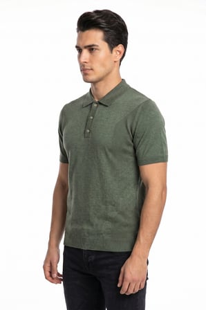 Erkek Polo Yaka Kısa Kollu Triko Tişört Regular Kalıp BGL-ST05560