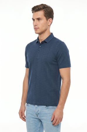 Erkek Polo Yaka Kısa Kollu Triko Tişört Regular Kalıp BGL-ST05561