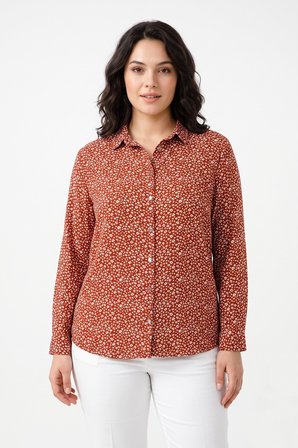 Kadın Yaka Modelli Çiçekli Bluz BGL-ST05590