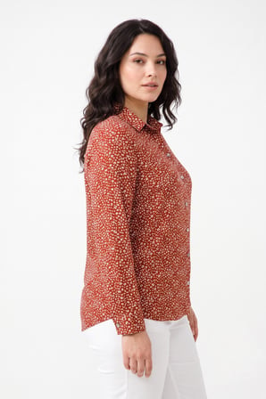 Kadın Yaka Modelli Çiçekli Bluz BGL-ST05590