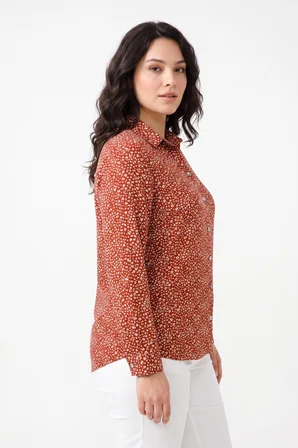Kadın Yaka Modelli Çiçekli Bluz BGL-ST05590