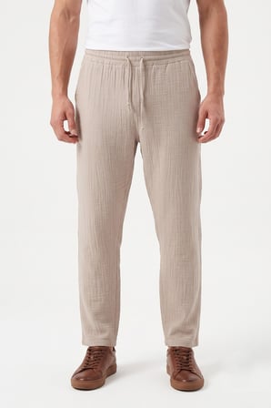 Erkek Baggy Kalıp Müslin Kumaş Pantolon BGL-ST05592