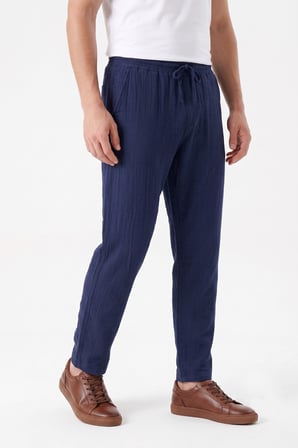 Erkek Baggy Kalıp Müslin Kumaş Pantolon BGL-ST05592