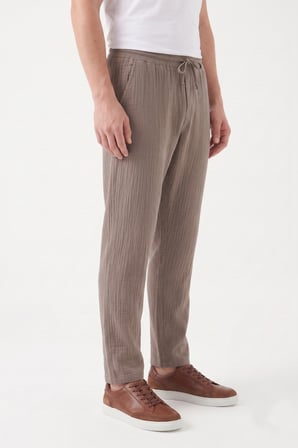 Erkek Baggy Kalıp Müslin Kumaş Pantolon BGL-ST05592