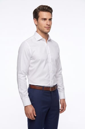 Erkek Slim Fitt Uzun Kol Armürlü Likralı Gömlek 2455 BGL-ST05602