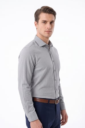 Erkek Slim Fitt Uzun Kol % 100 Pamuk Gömlek 2429 BGL-ST05603
