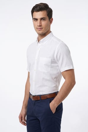 Erkek Klasik Tek Cepli %100 Cotton Kısa Kol Gömlek BGL-ST05624