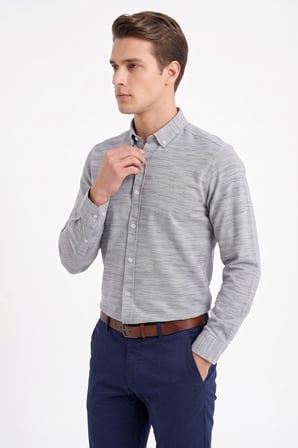 Erkek Slim Fitt Uzun Kol % 100 Pamuk Gömlek BGL-ST05627