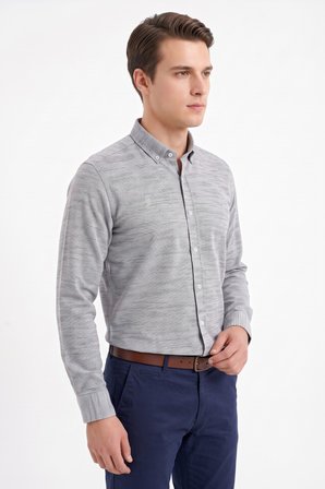 Erkek Slim Fitt Uzun Kol % 100 Pamuk Gömlek BGL-ST05627