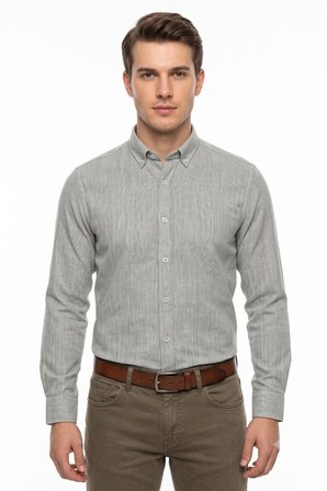 Erkek Slim Fitt Uzun Kol % 100 Pamuk Gömlek BGL-ST05627