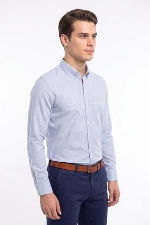 Erkek Slim Fitt Uzun Kol % 100 Pamuk Gömlek BGL-ST05627