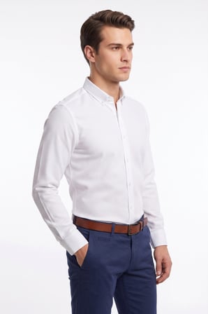 Erkek Slim Fitt Uzun Kol Petek Dokulu Gömlek BGL-ST05628