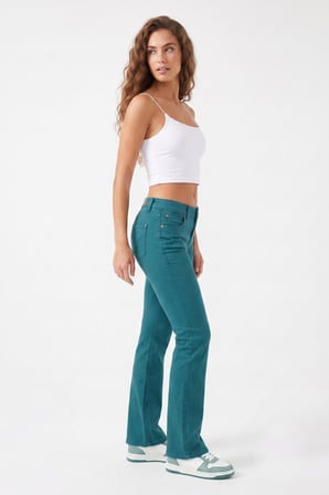 Kadın İspanyol Paça Fit Kanvas Pantolon BGL-ST05646