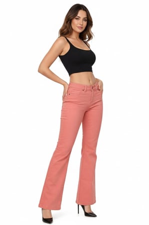 Kadın İspanyol Paça Fit Kanvas Pantolon BGL-ST05646