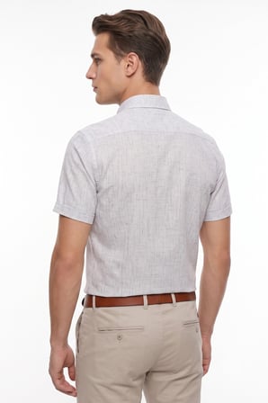 Erkek Çift Cepli  Cotton Kısa Kol Gömlek Bgl-St05647