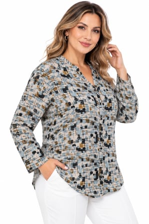 Kadın Düğmeli Modelli Bluz BGL-ST05659