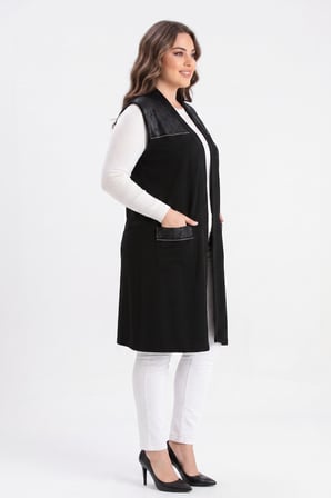 Kadın Düğmesiz Cepli Modelli Yelek 54050 BGL-ST05663