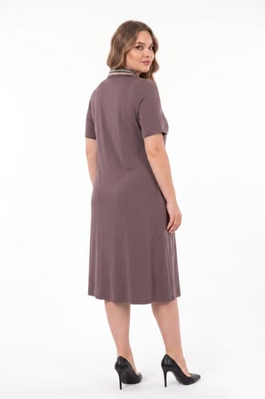 Kadın Polo Yaka Kısa Kol Likralı Elbise 7386 BGL-ST05664