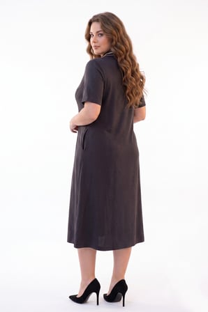 Kadın Polo Yaka Kısa Kol Likralı Elbise 7386 BGL-ST05664